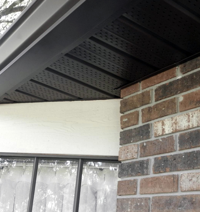 Black Vinyl Soffit Installed