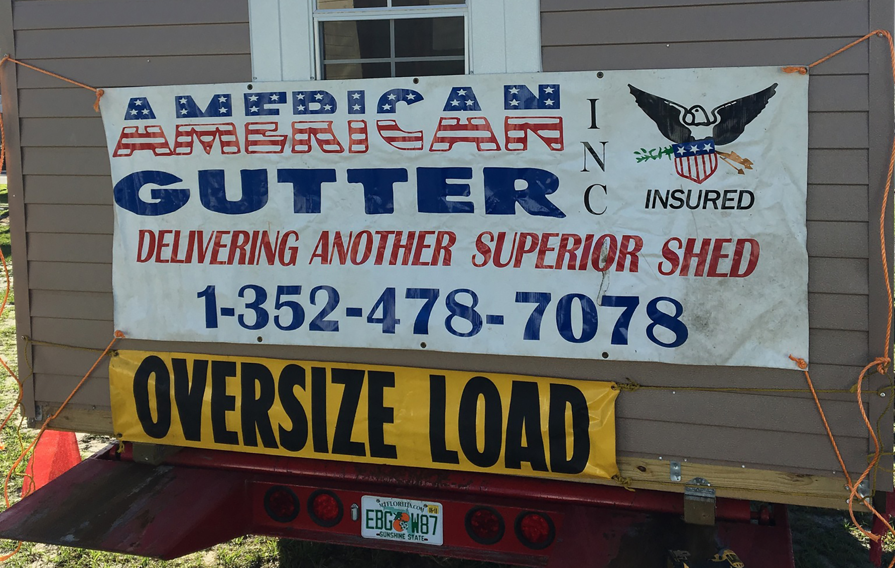 American Gutter Delivering Another Superior Shed 1-352-478-7078