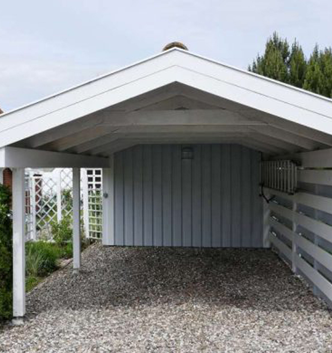 standalone carport with gravel